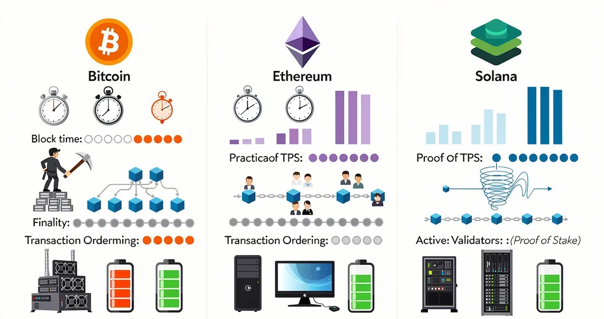 Proof of History vs Proof of Work vs Proof of Stake
