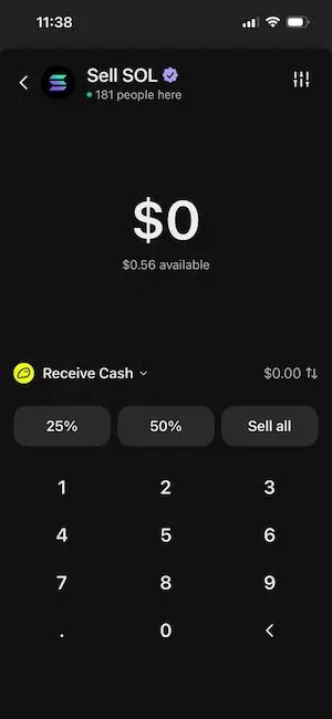 sell SOL on the Phantom